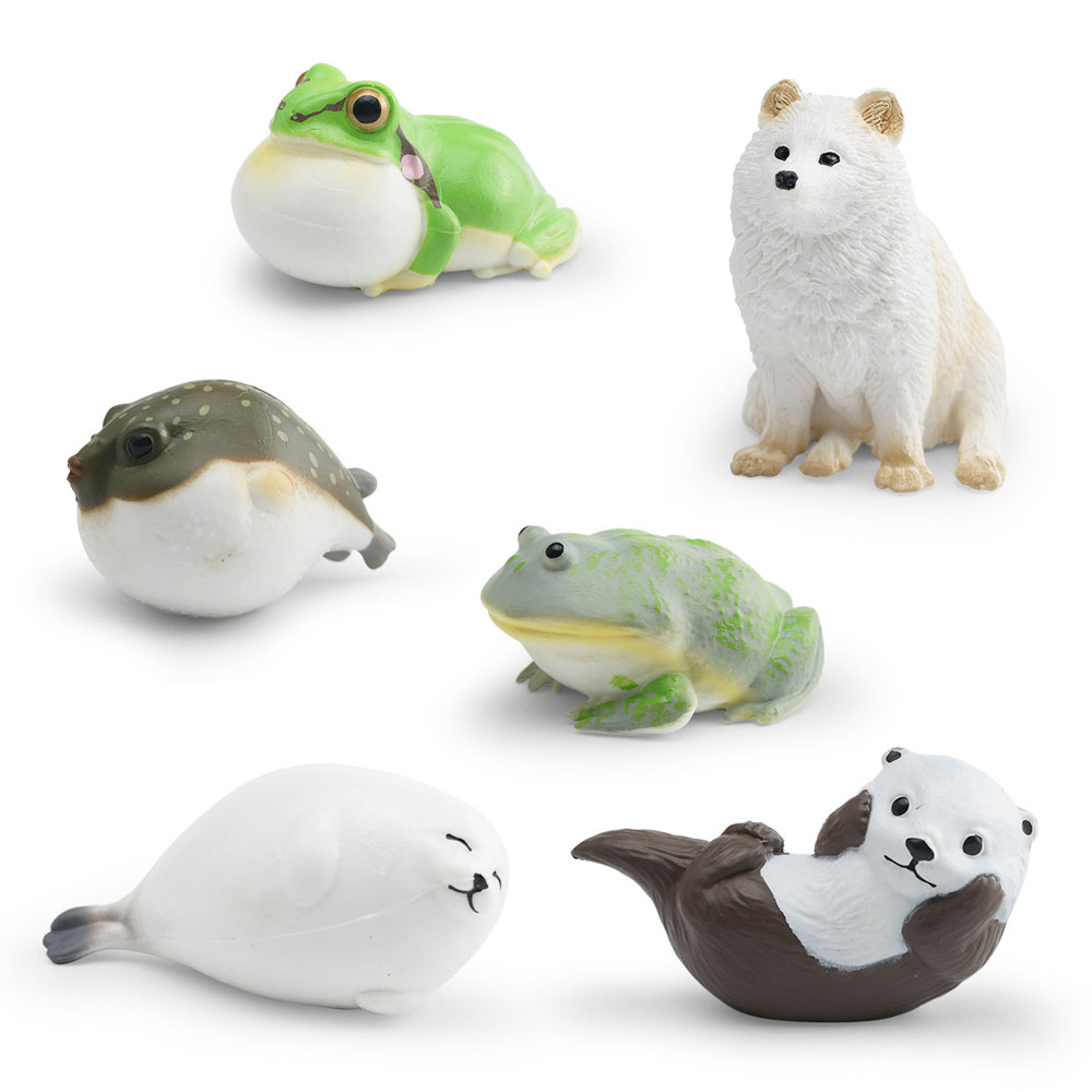 Kids First Education - Realistische Wildtierfiguren: Regenfrosch, Otter, Robbe, Kugelfisch,