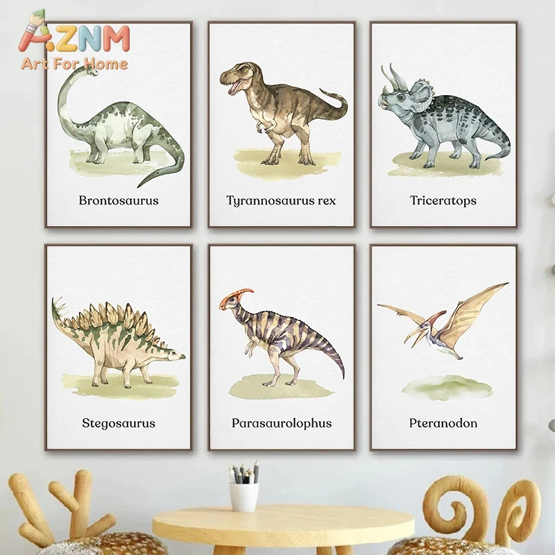 AZNM Aquarell-Dinosaurier-Lein – Kids Education Name Bewertung und Preis