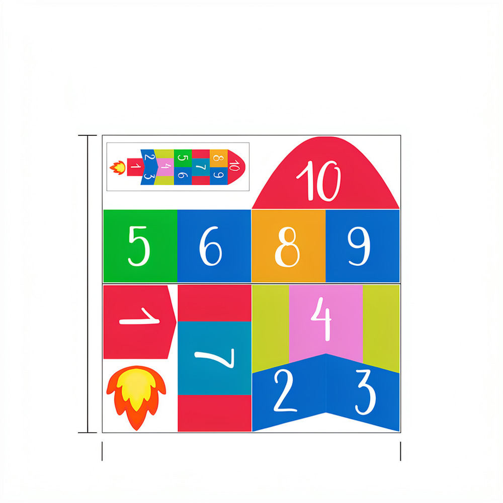 Pädagogischer Raketen-Hopscotc – Kids Education Number Bewertung und Preis