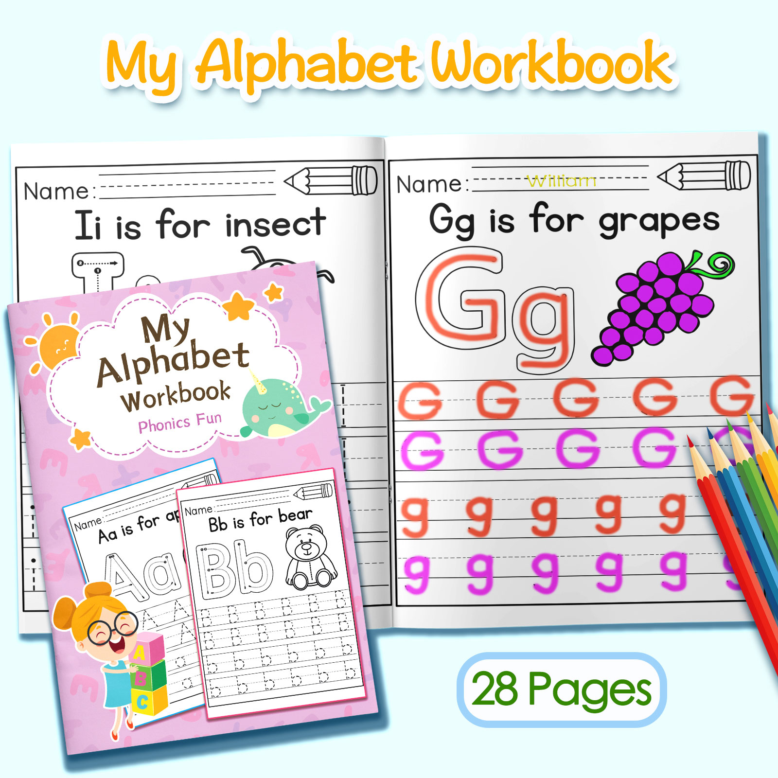 Malbuch für Kinder mit Alphabe – Kids Education Activities Bewertung und Preis