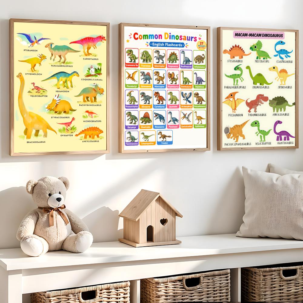 Kunst-Dinosaurier-Namen-Tafel, – Kids Education Name Bewertung und Preis